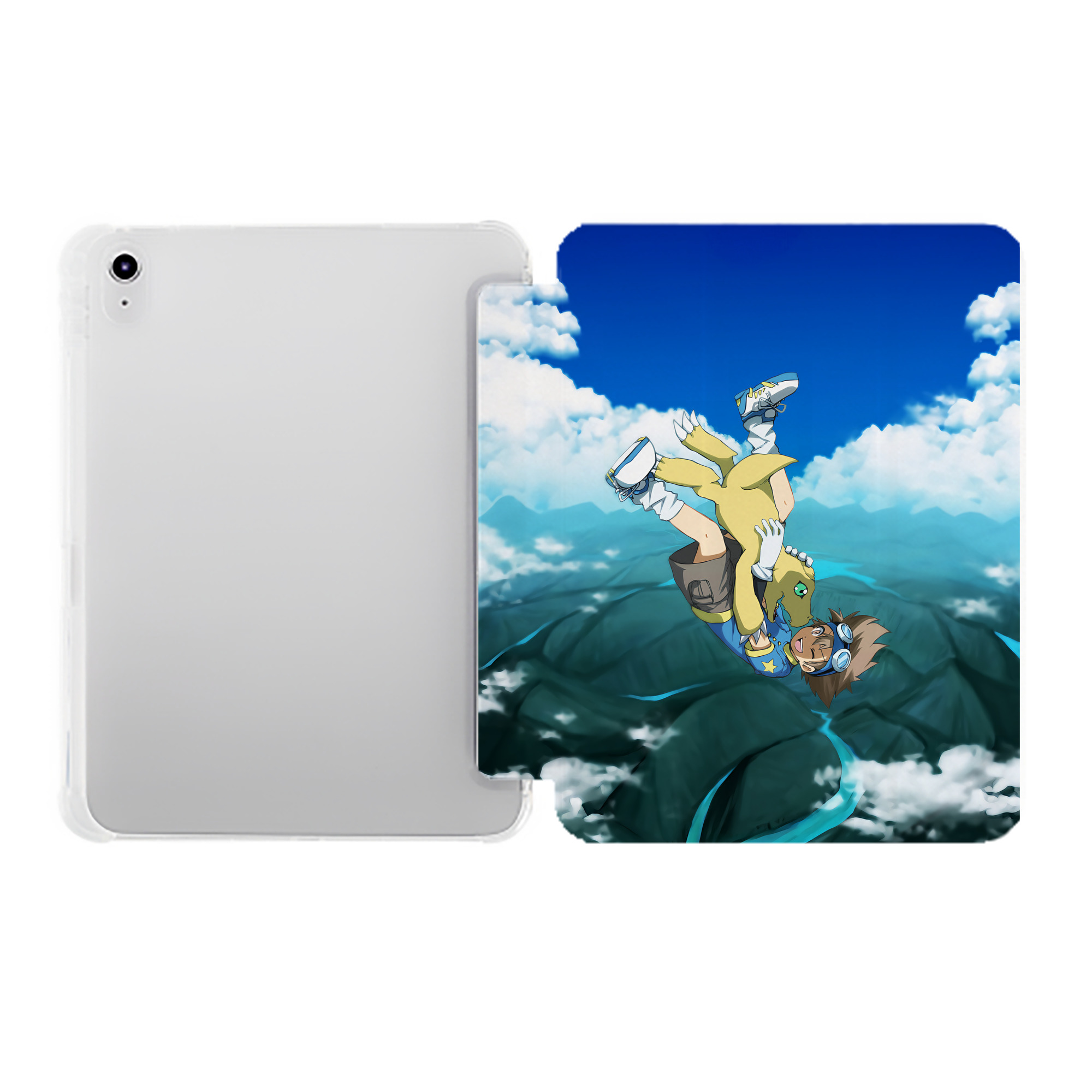 （画像用） Digimon デジタルモンスター/デジモン IPad ケース ペン収納付き 三つ折りスタンド PUレザー×シリコン 対応機種9.5/10.5/10.9インチ